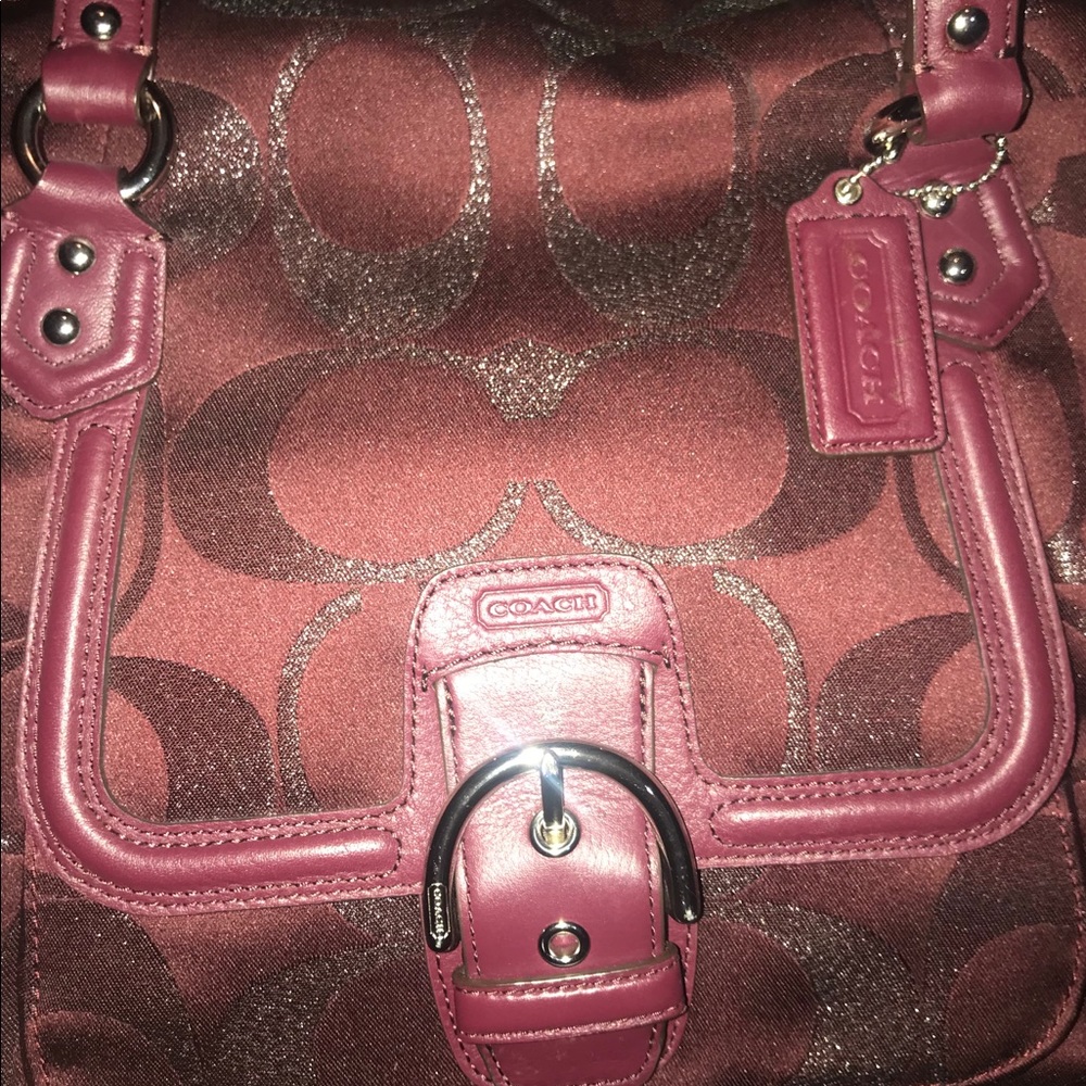 Red Wine Authentic Coach Purse